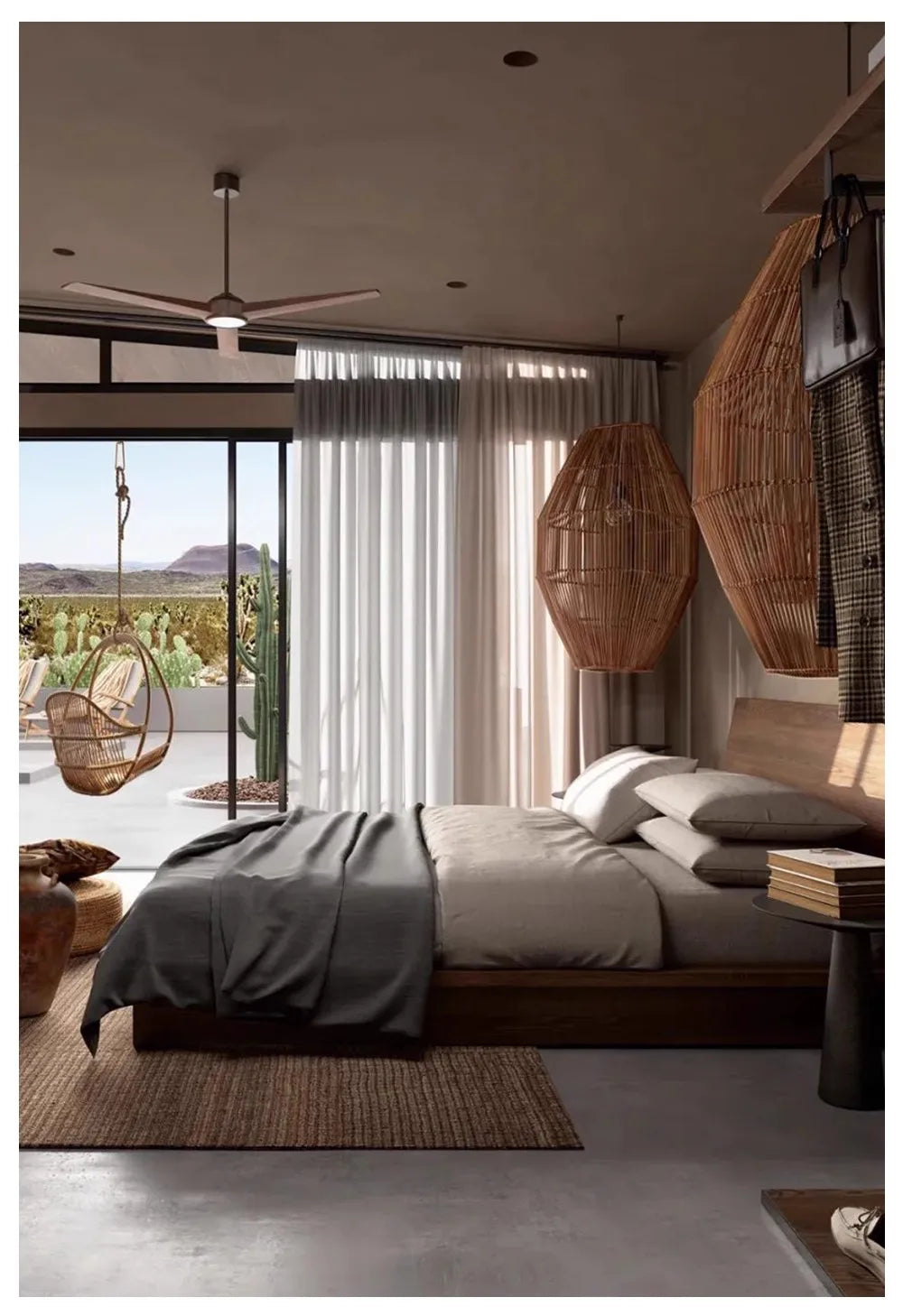 Vintage Handmade Rattan Led Chandelier Lantern Bamboo lamp