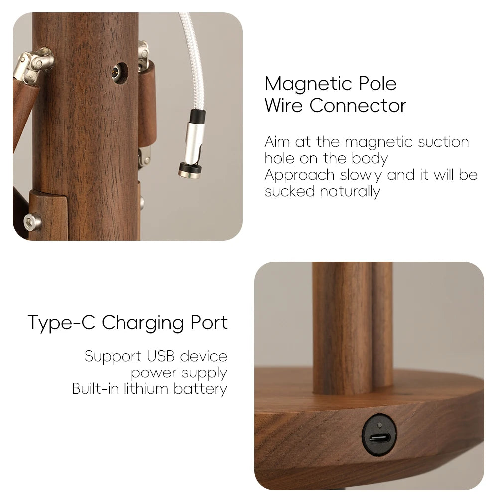 Moon Penalty Station Table Lamp Wood Robot Desk Lamp