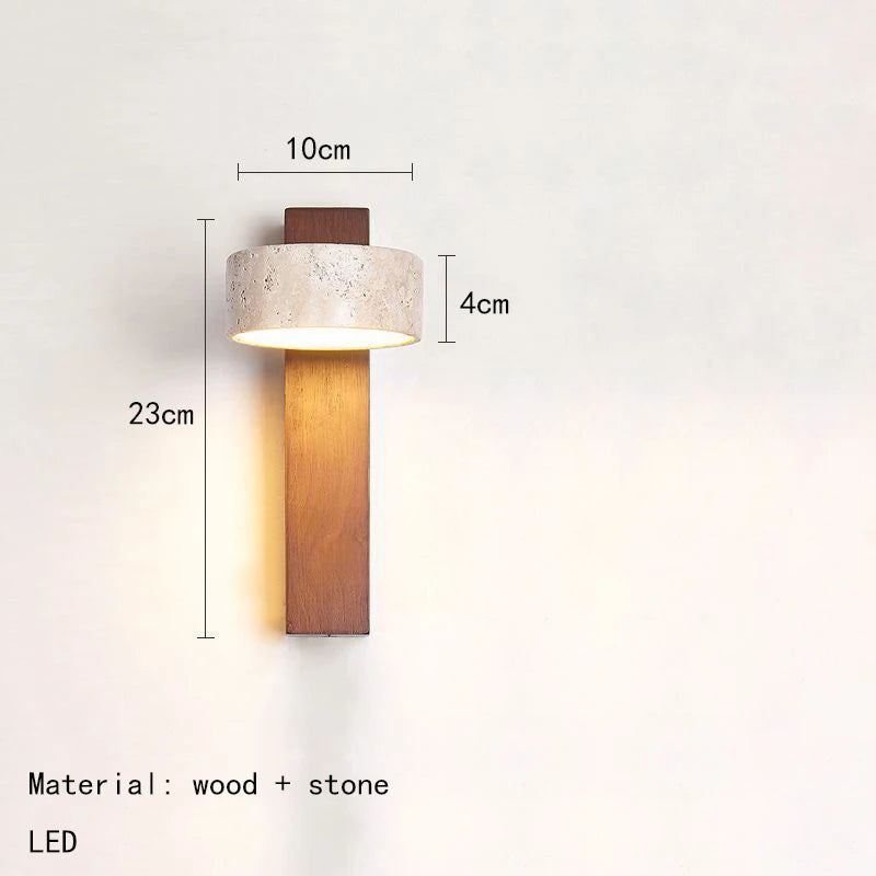 Modern Fashion Stone Wood Rotatable Led Decor Wall Lamp