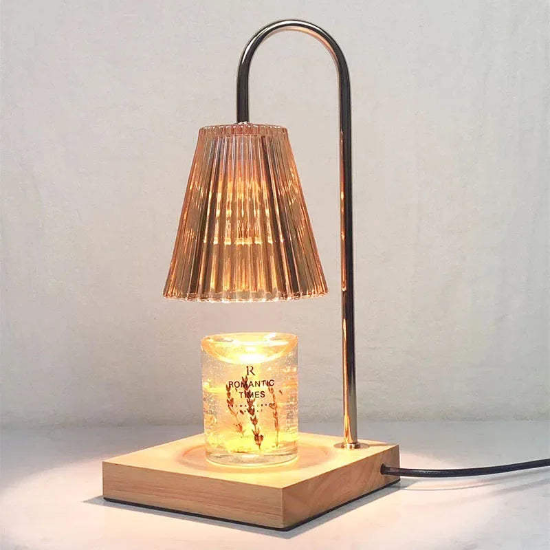 Adjustable Brightness Wooden Aromatherapy Candle Lamp