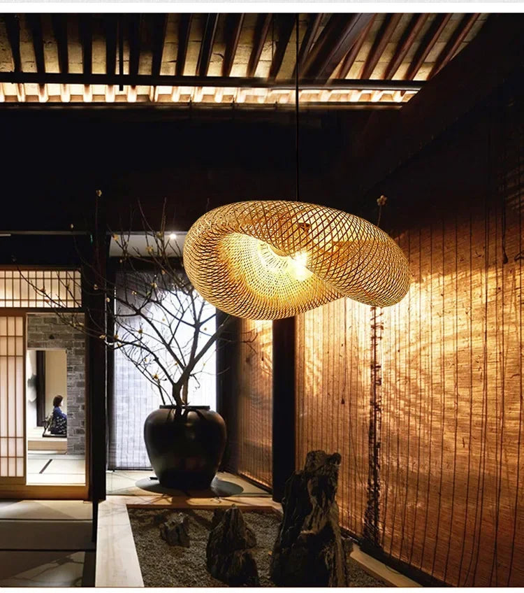 Bamboo Hand Weaving Pendant Light
