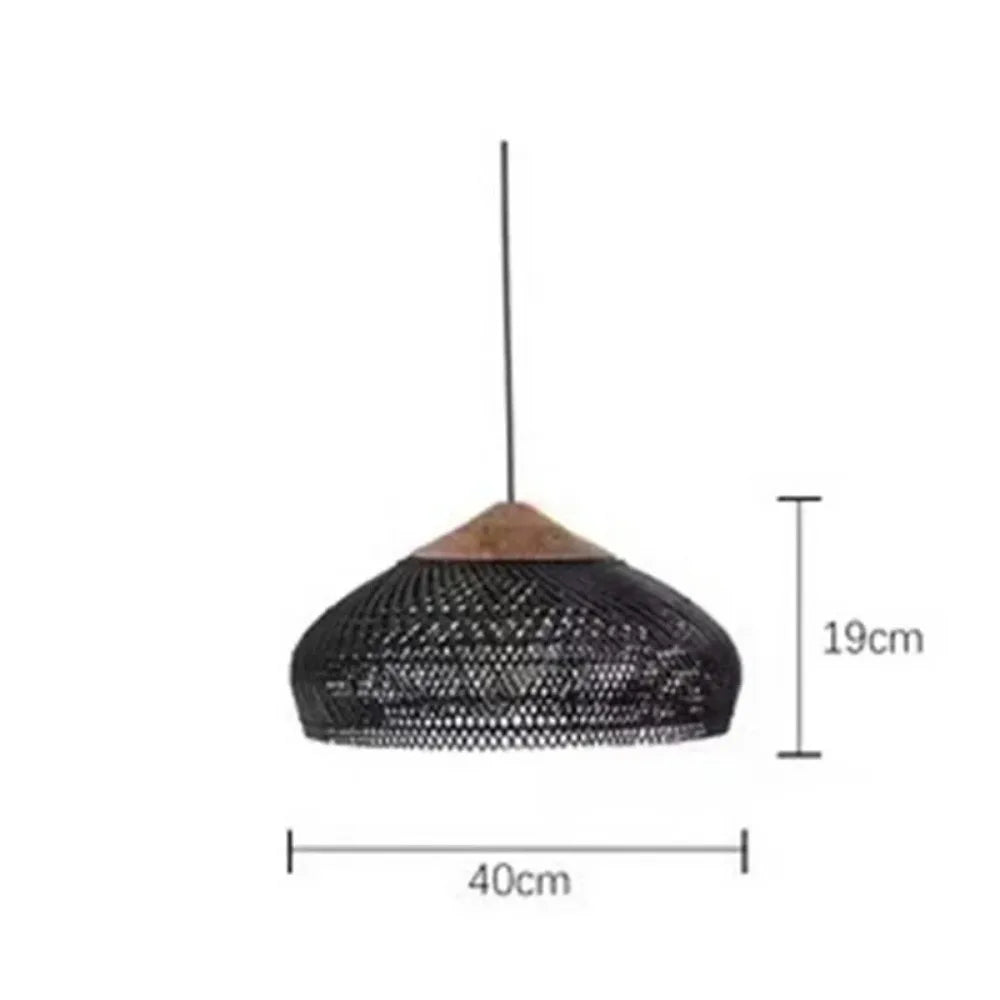 Handmade Rattan Black Pendant Light