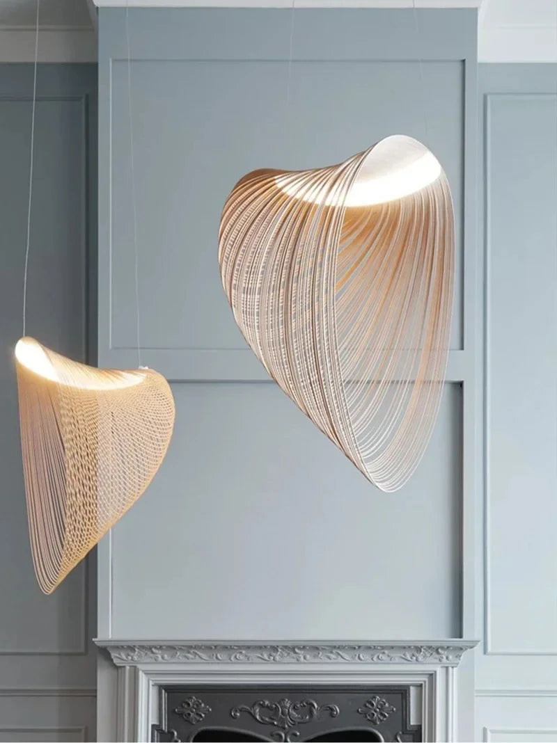 Birch Wood LED Pendant Light Nordic Designer Pendant Lamp