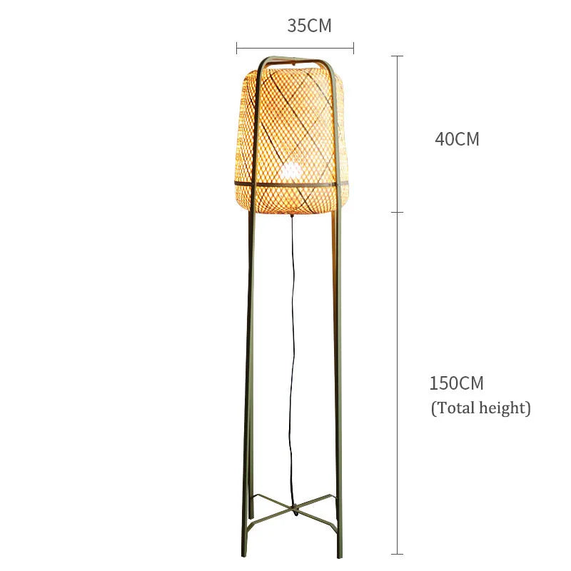 Modern Bamboo Weaving Floor Lamp