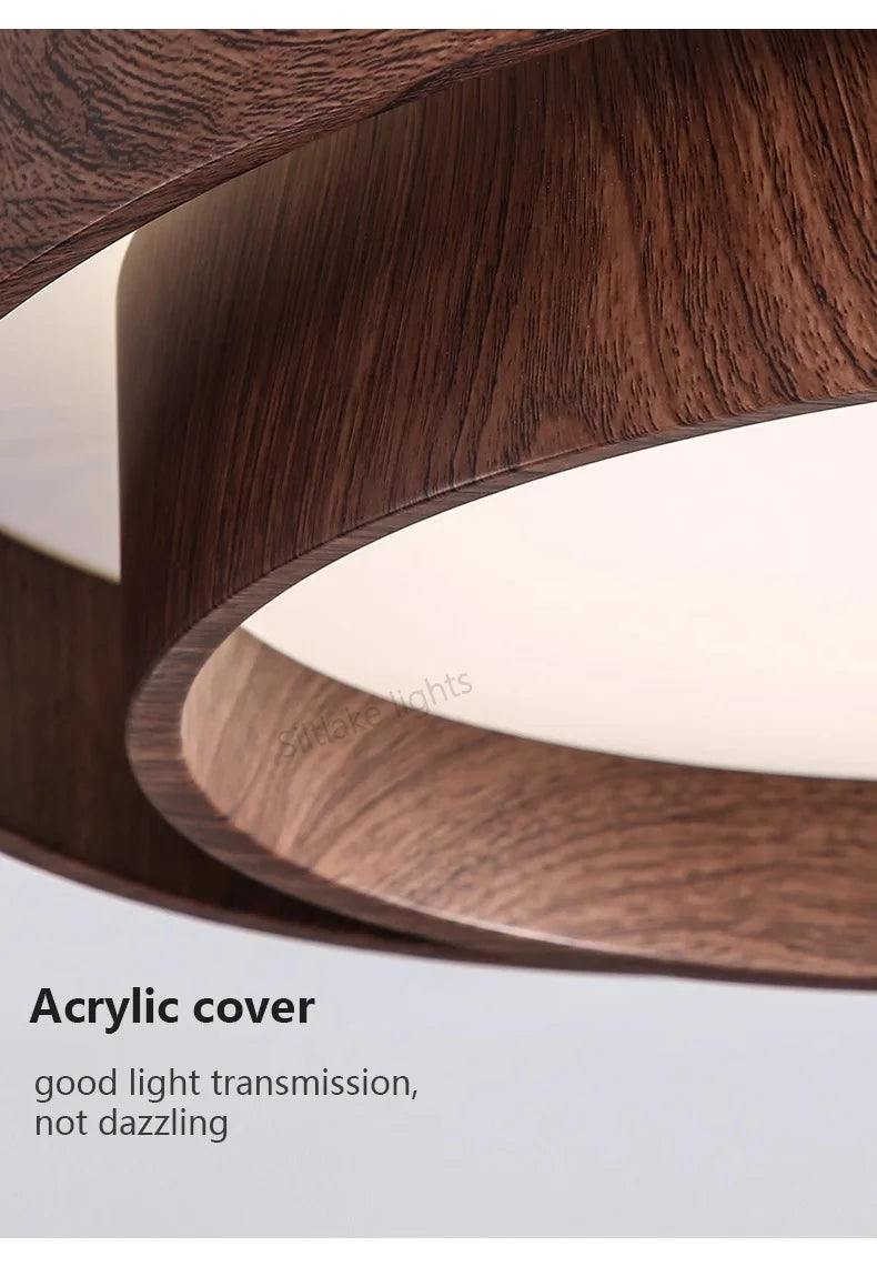 Bedroom ceiling lamp walnut color