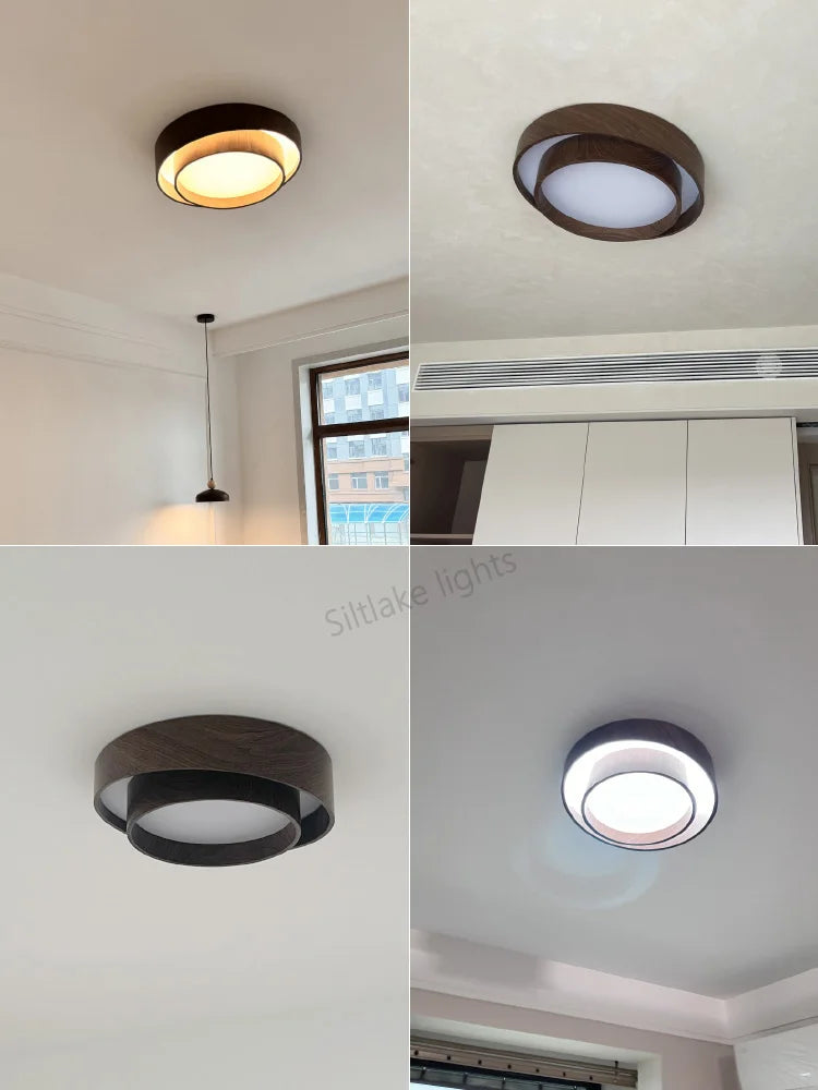 Bedroom ceiling lamp walnut color