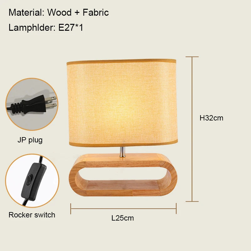 Wooden Table Lamp For Bedroom