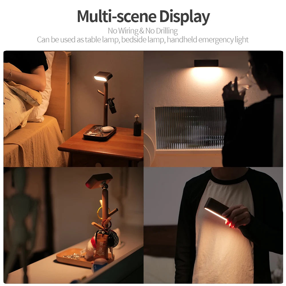 Nordic Wood LED Desk Lamp Branches Storage