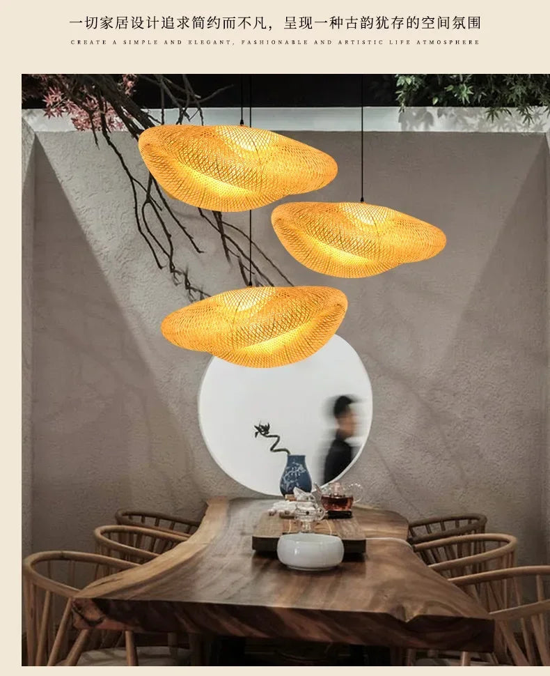 Bamboo Hand Weaving Pendant Light