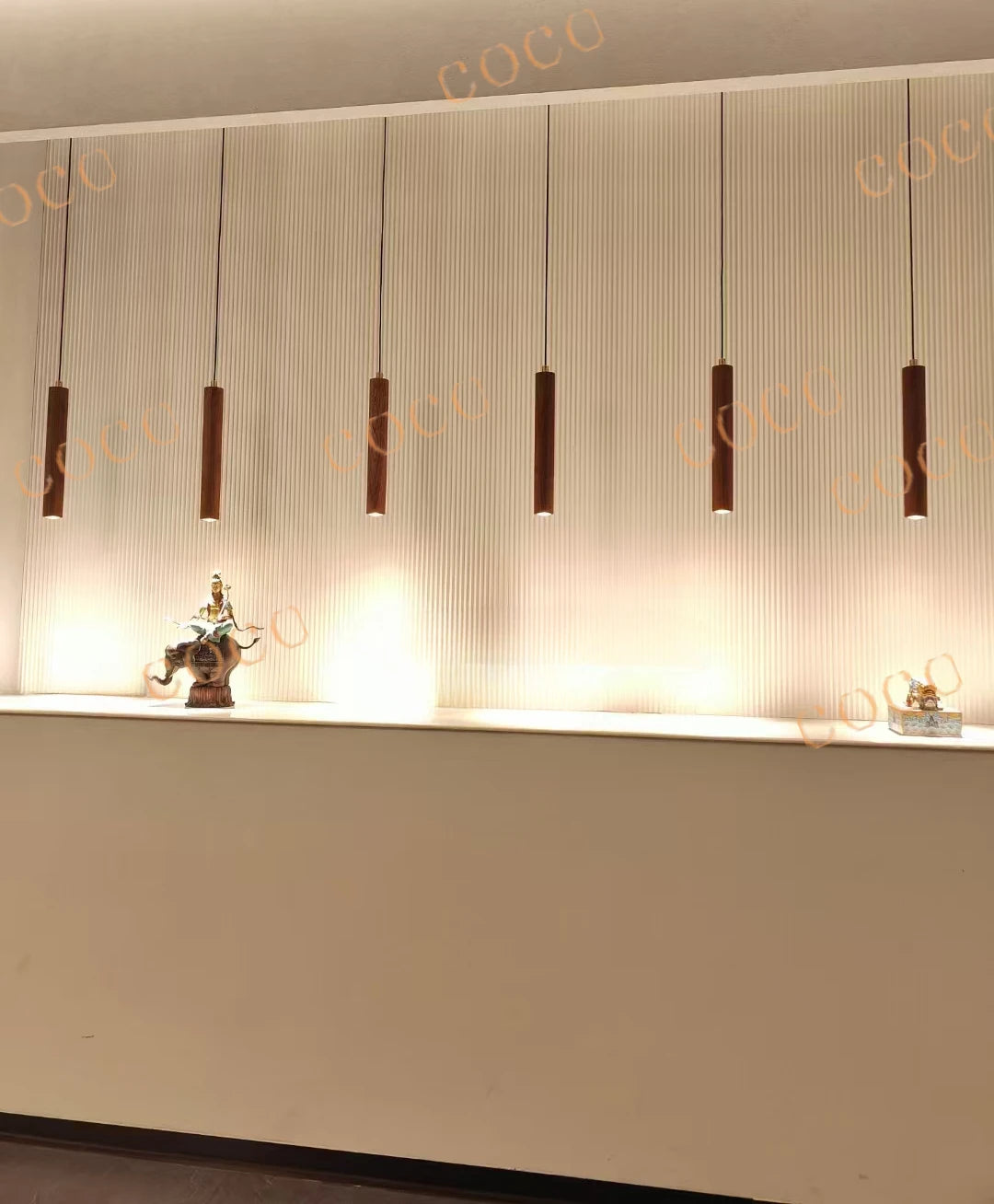 Rotary staircase, North American black walnut villa living room