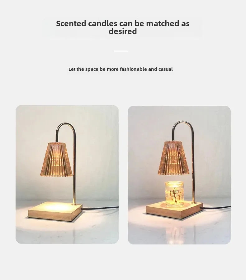 Adjustable Brightness Wooden Aromatherapy Candle Lamp