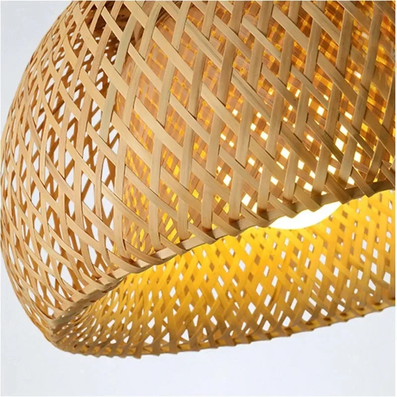 Bamboo Lantern Pendant Lamp Natural Rattan