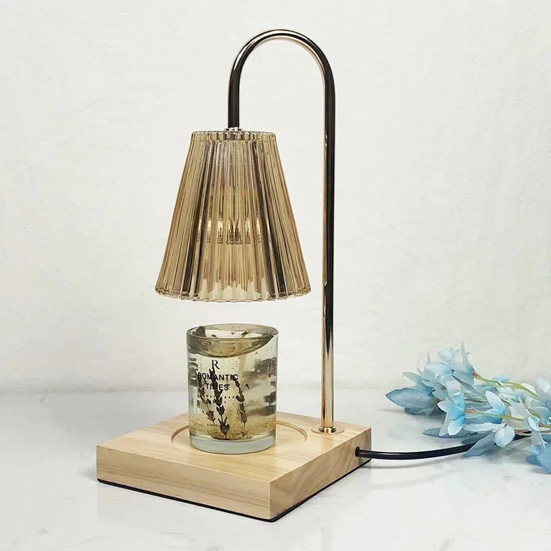 Adjustable Brightness Wooden Aromatherapy Candle Lamp
