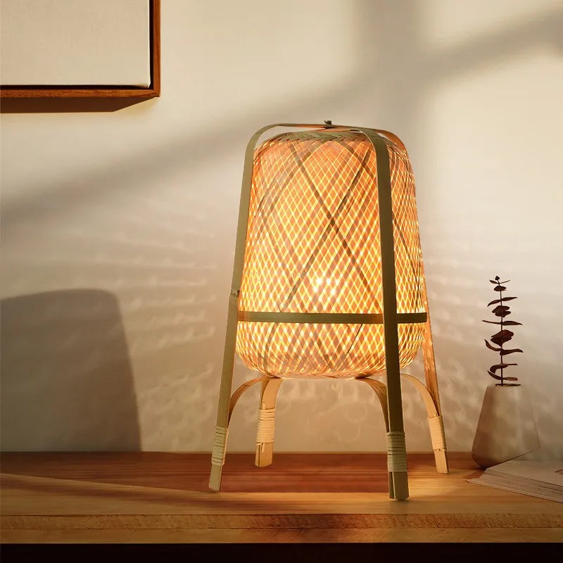 Modern Bamboo Weaving Floor Lamp