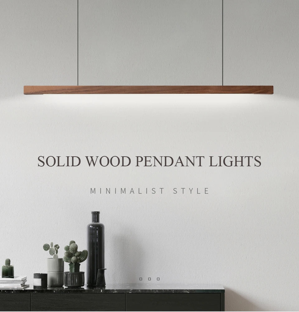Nordic Wood Pendant Lights LED Modern Hanging Lamp