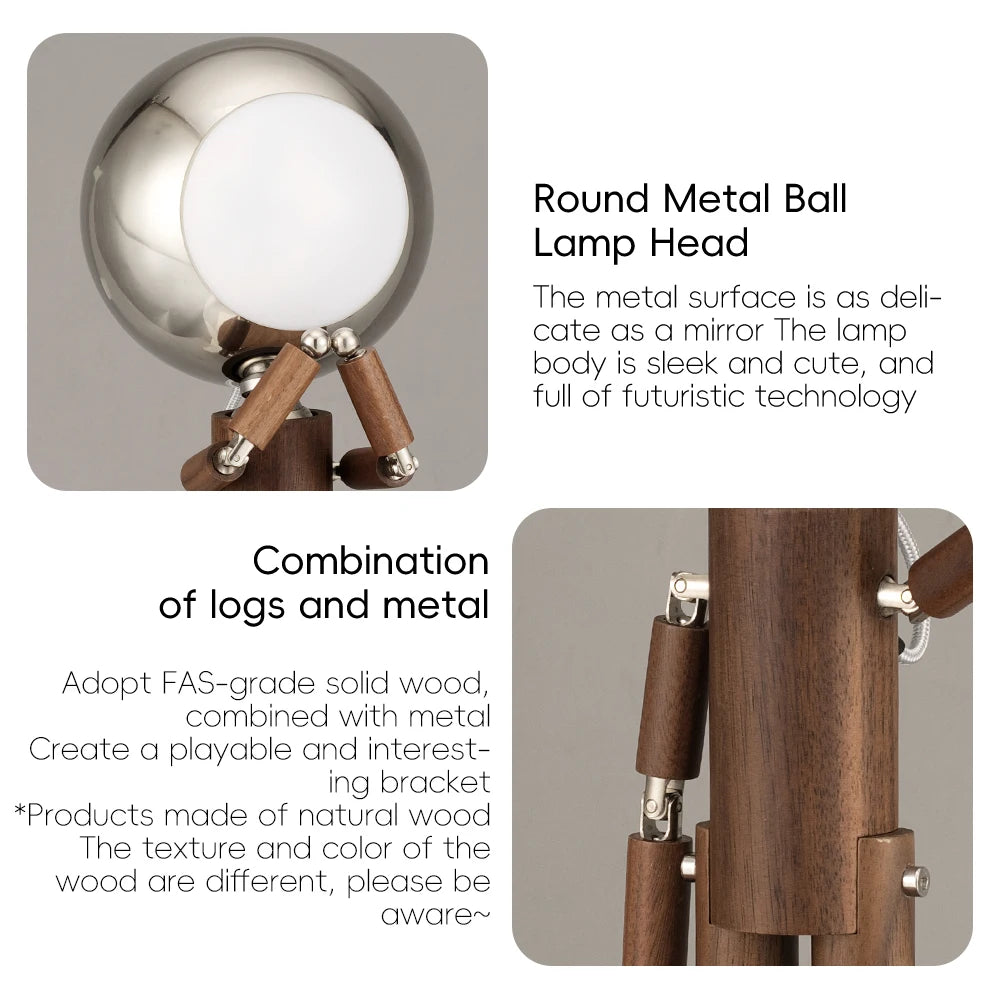 Moon Penalty Station Table Lamp Wood Robot Desk Lamp
