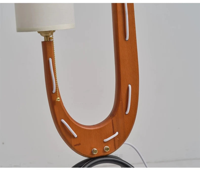 Nordic Wabi Sabi Solid Wood Fabric Led Floor Lamp