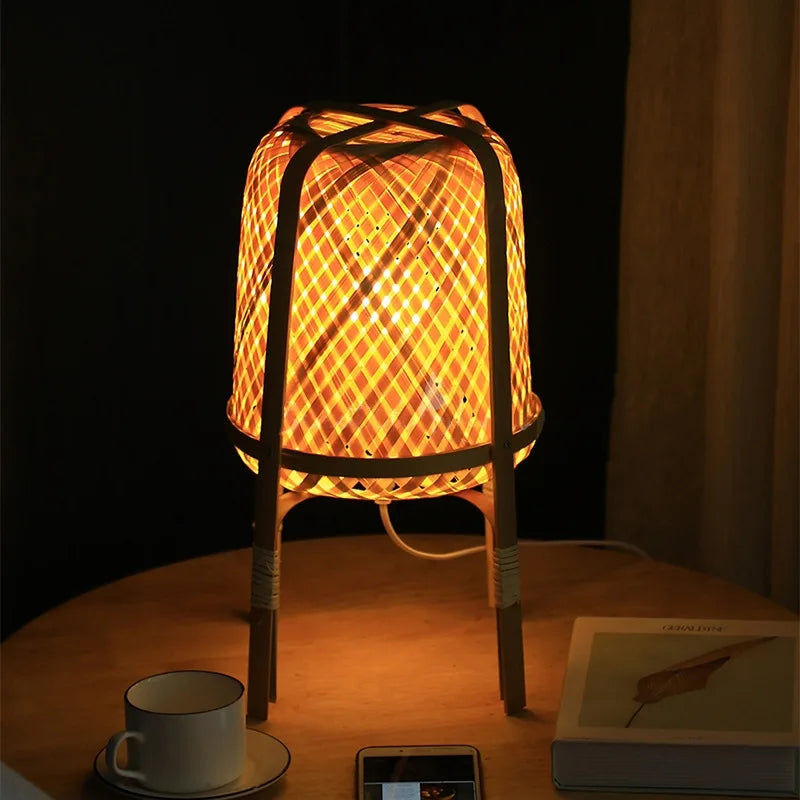 Modern Bamboo Weaving Floor Lamp