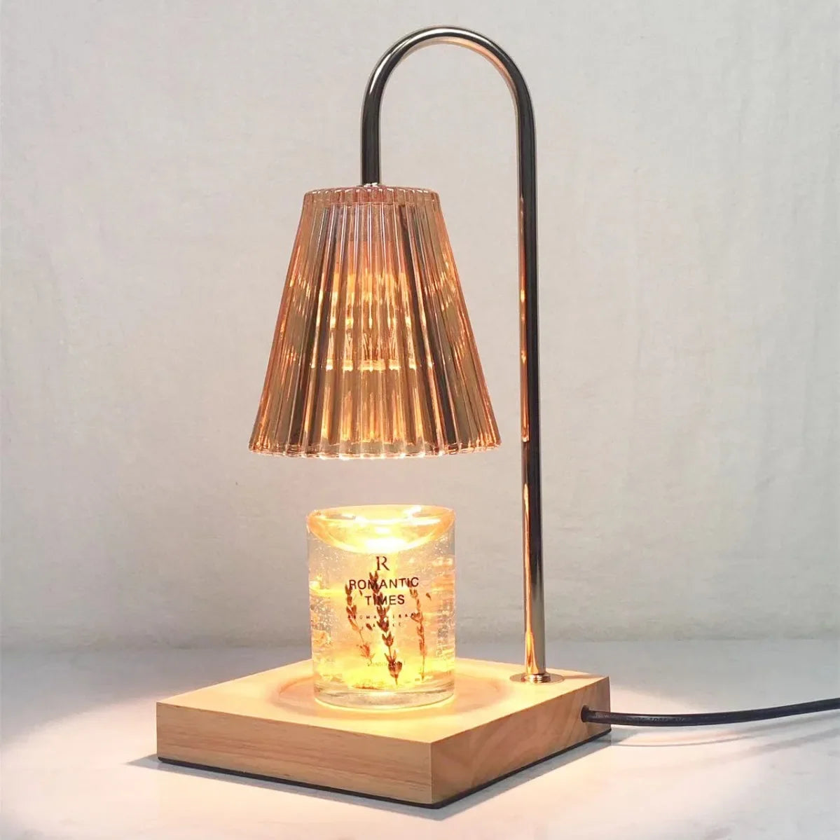 Adjustable Brightness Wooden Aromatherapy Candle Lamp