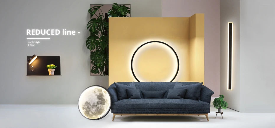 Simple Circle Background Decoration Lamp