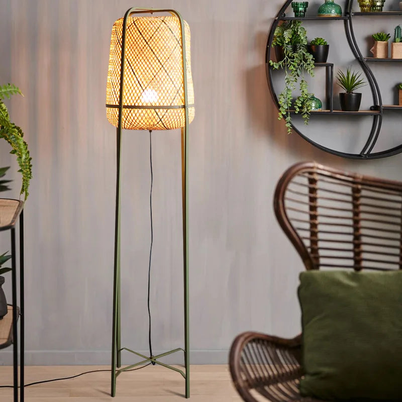 Modern Bamboo Weaving Floor Lamp