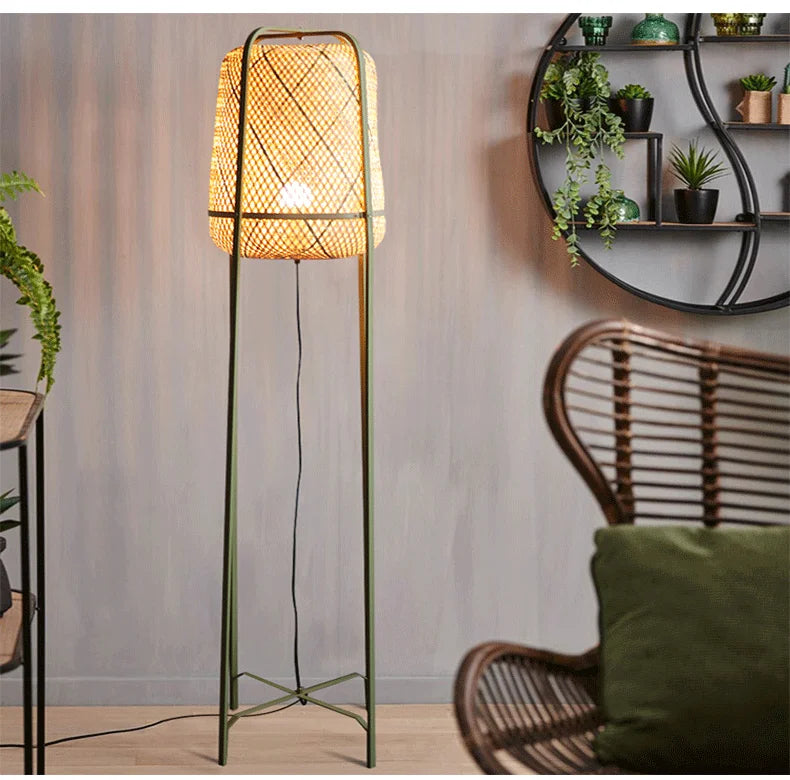 Modern Bamboo Weaving Floor Lamp