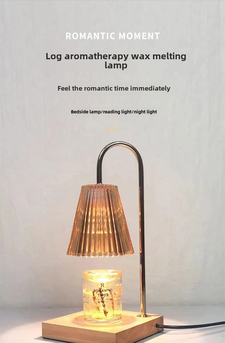 Adjustable Brightness Wooden Aromatherapy Candle Lamp