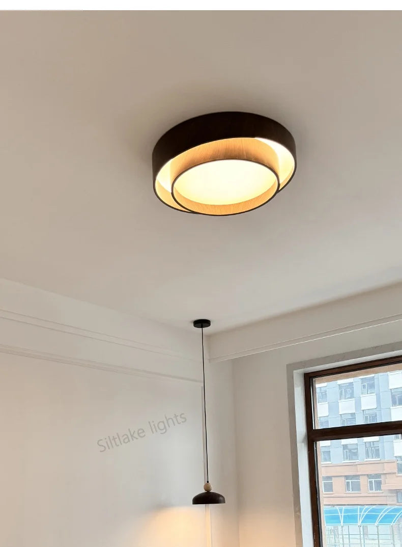 Bedroom ceiling lamp walnut color