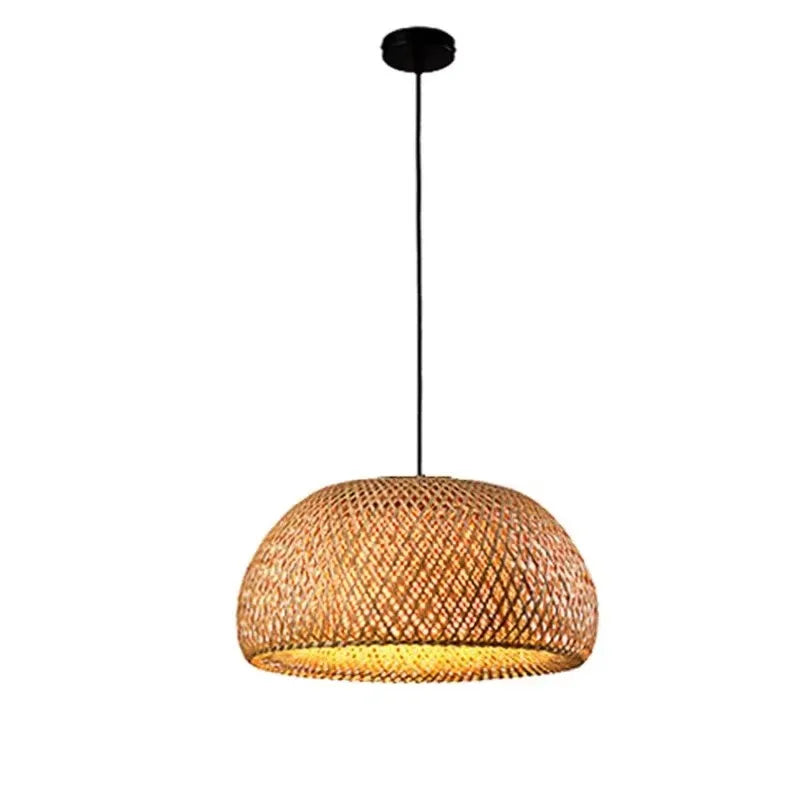 Bamboo Lantern Pendant Lamp Natural Rattan