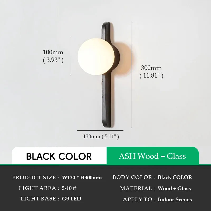 Globe Glass Moonlight Creative Walnut Wood,