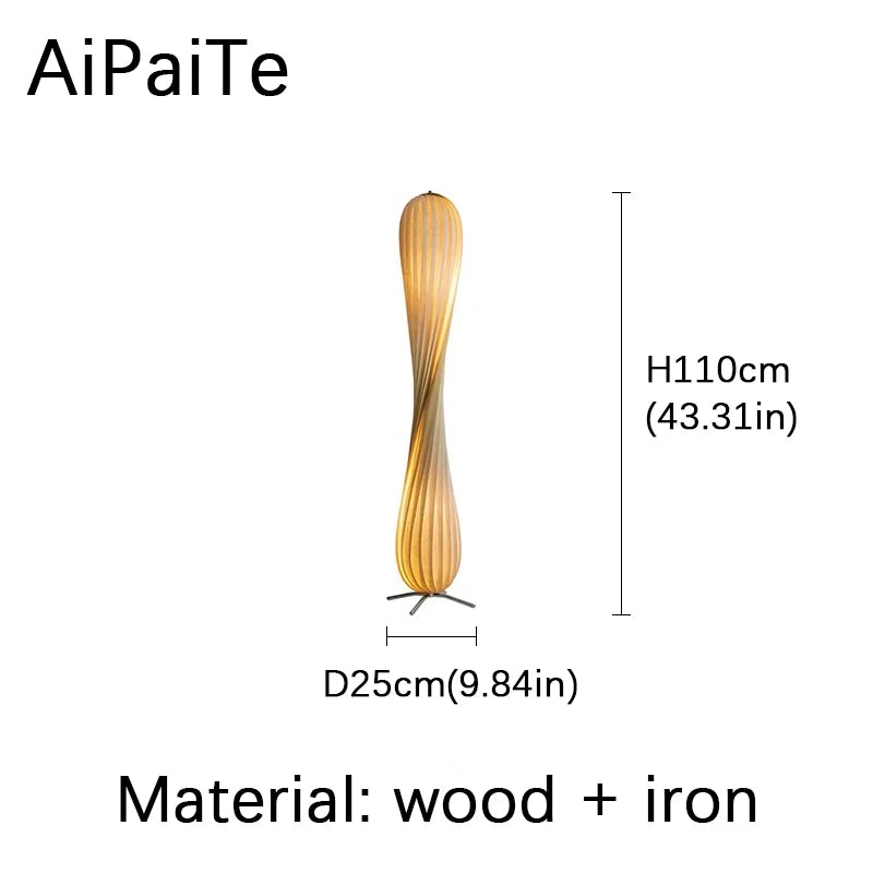 Wooden kilim arc shade Stand Floor lamp