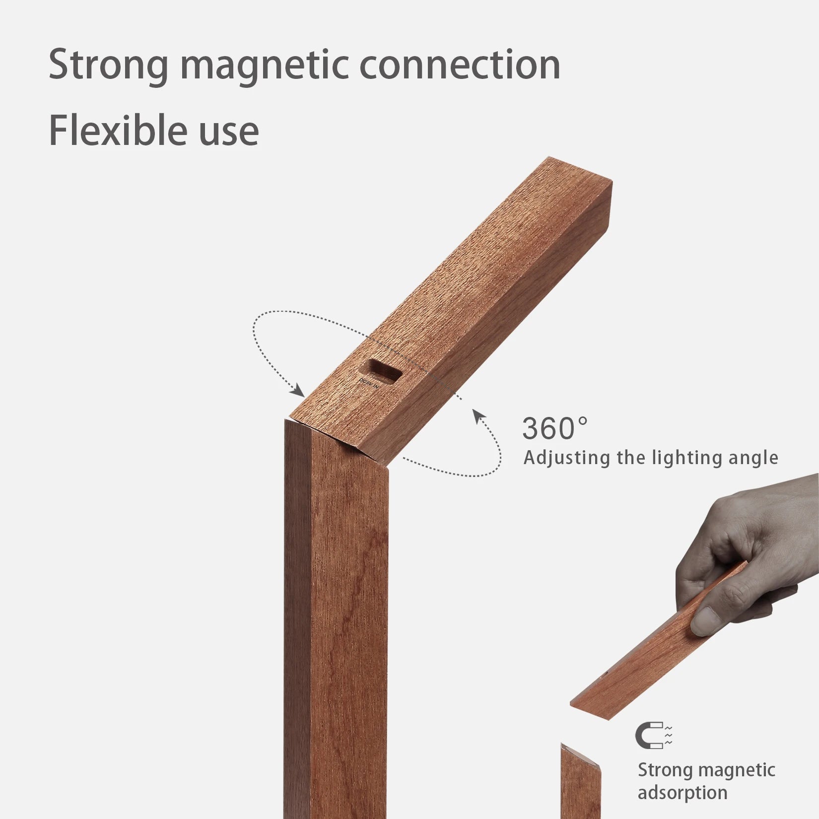 Wooden Table Lamp Bedroom Rotating Bedside Lamp