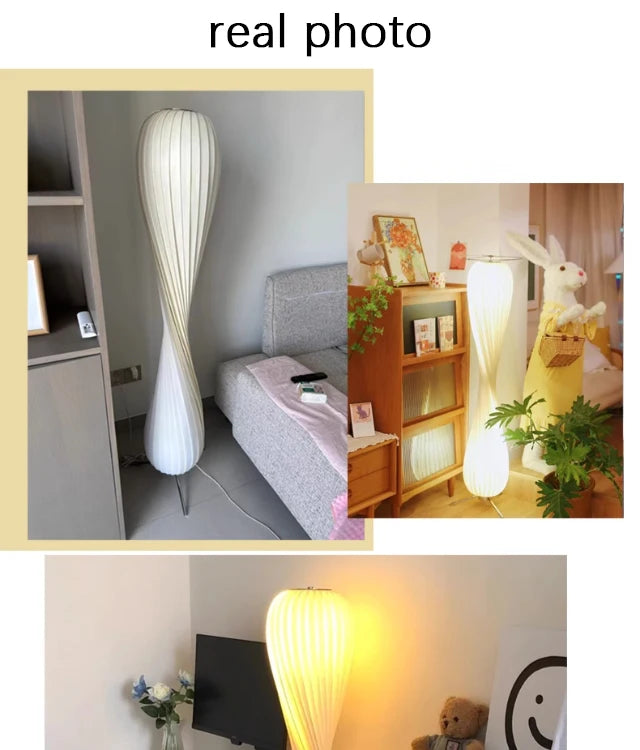 Wooden kilim arc shade Stand Floor lamp