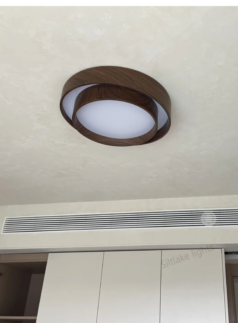 Bedroom ceiling lamp walnut color