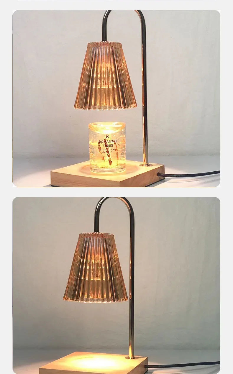 Adjustable Brightness Wooden Aromatherapy Candle Lamp