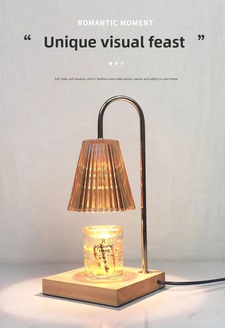 Adjustable Brightness Wooden Aromatherapy Candle Lamp
