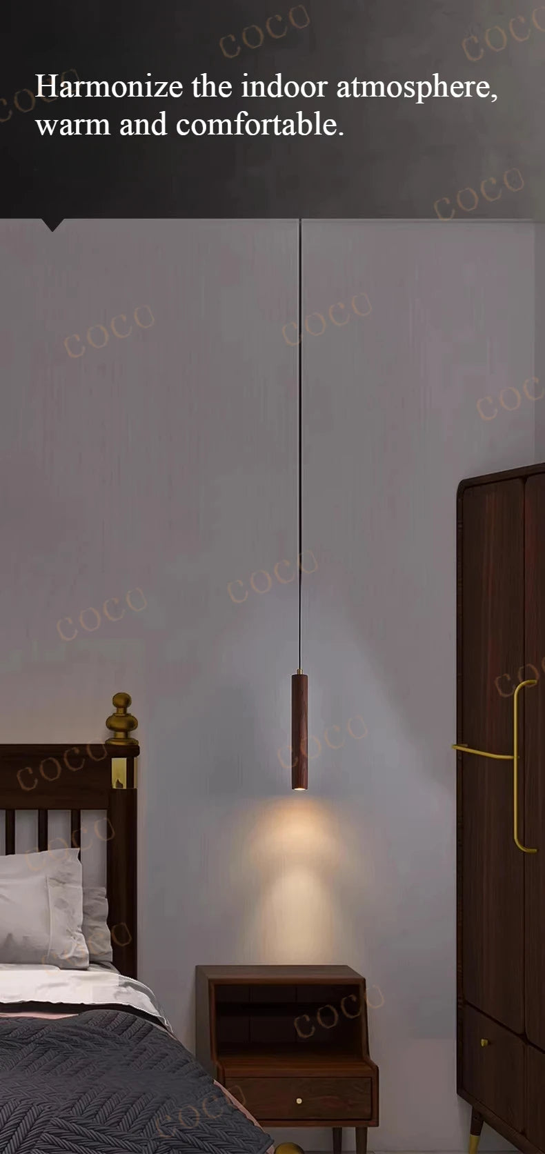 Rotary staircase, North American black walnut villa living room