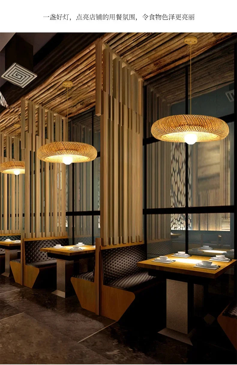 Bamboo Hand Weaving Pendant Light