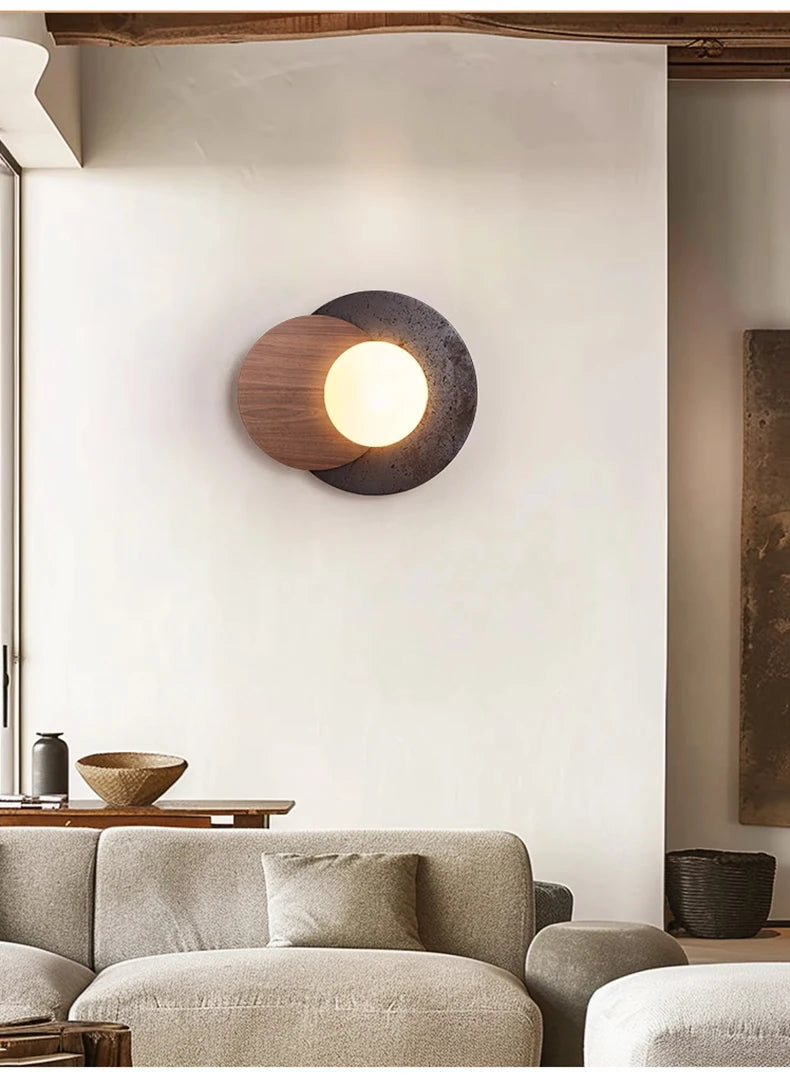 Led Black Stone Light Luxury High-End Atmosphere Wall Lamp