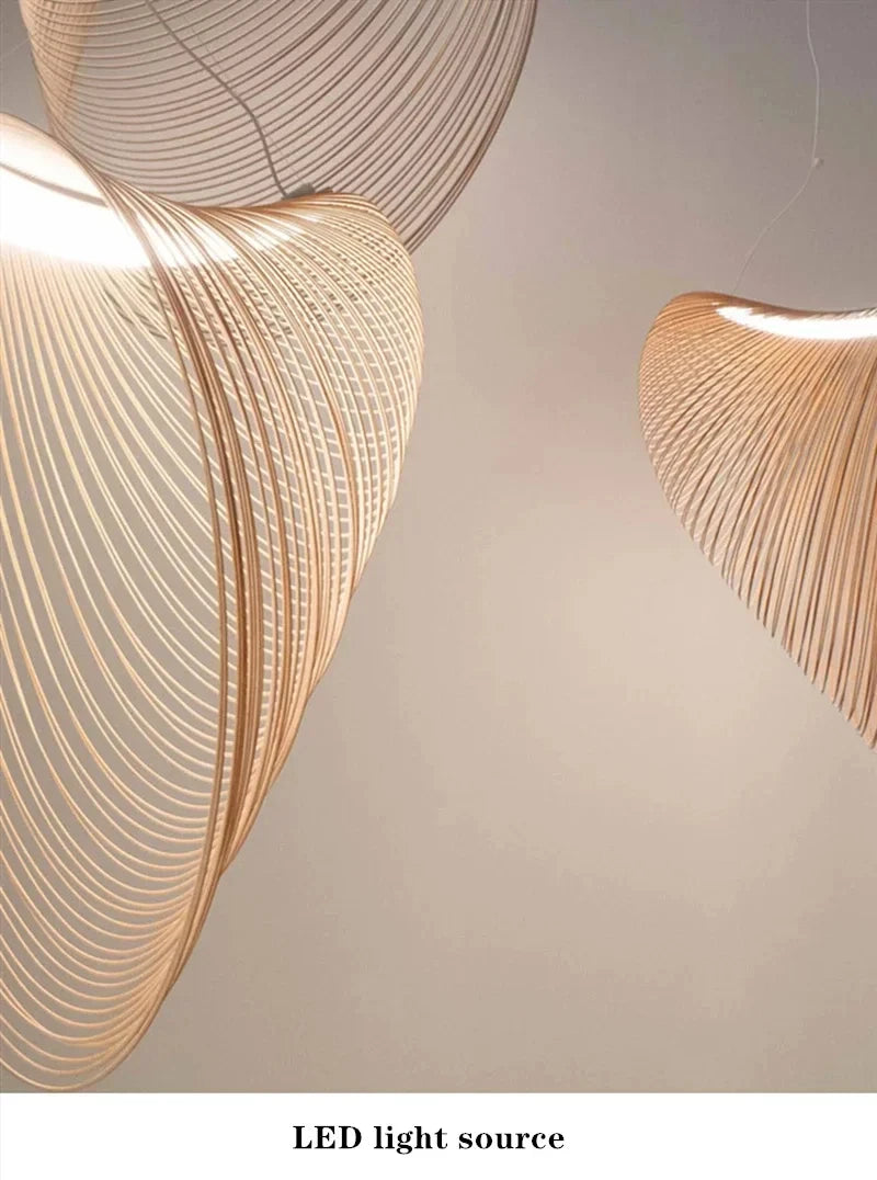 Birch Wood LED Pendant Light Nordic Designer Pendant Lamp