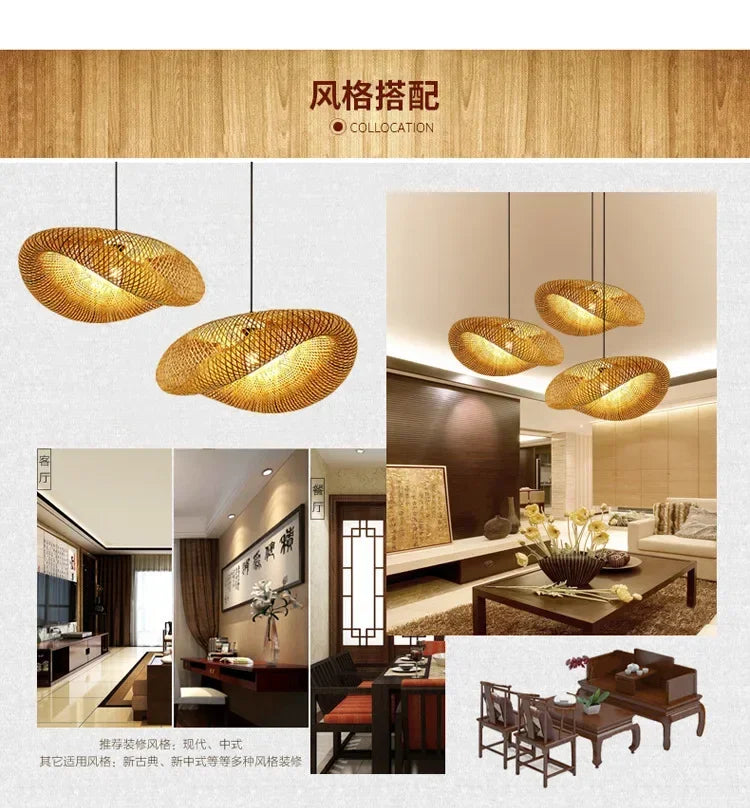 Bamboo Hand Weaving Pendant Light