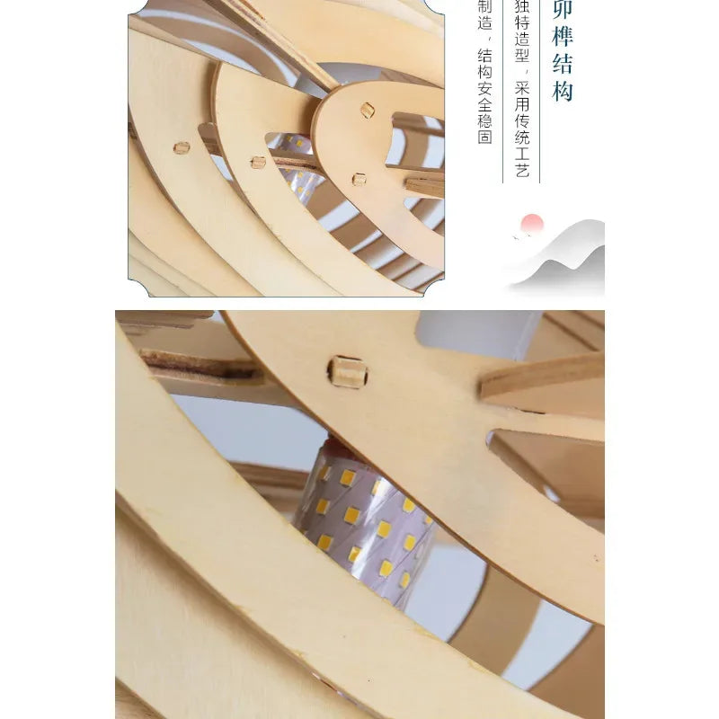 Wooden Art Fish E27 Led Pendant Light