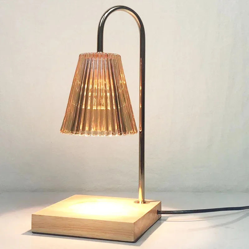 Adjustable Brightness Wooden Aromatherapy Candle Lamp