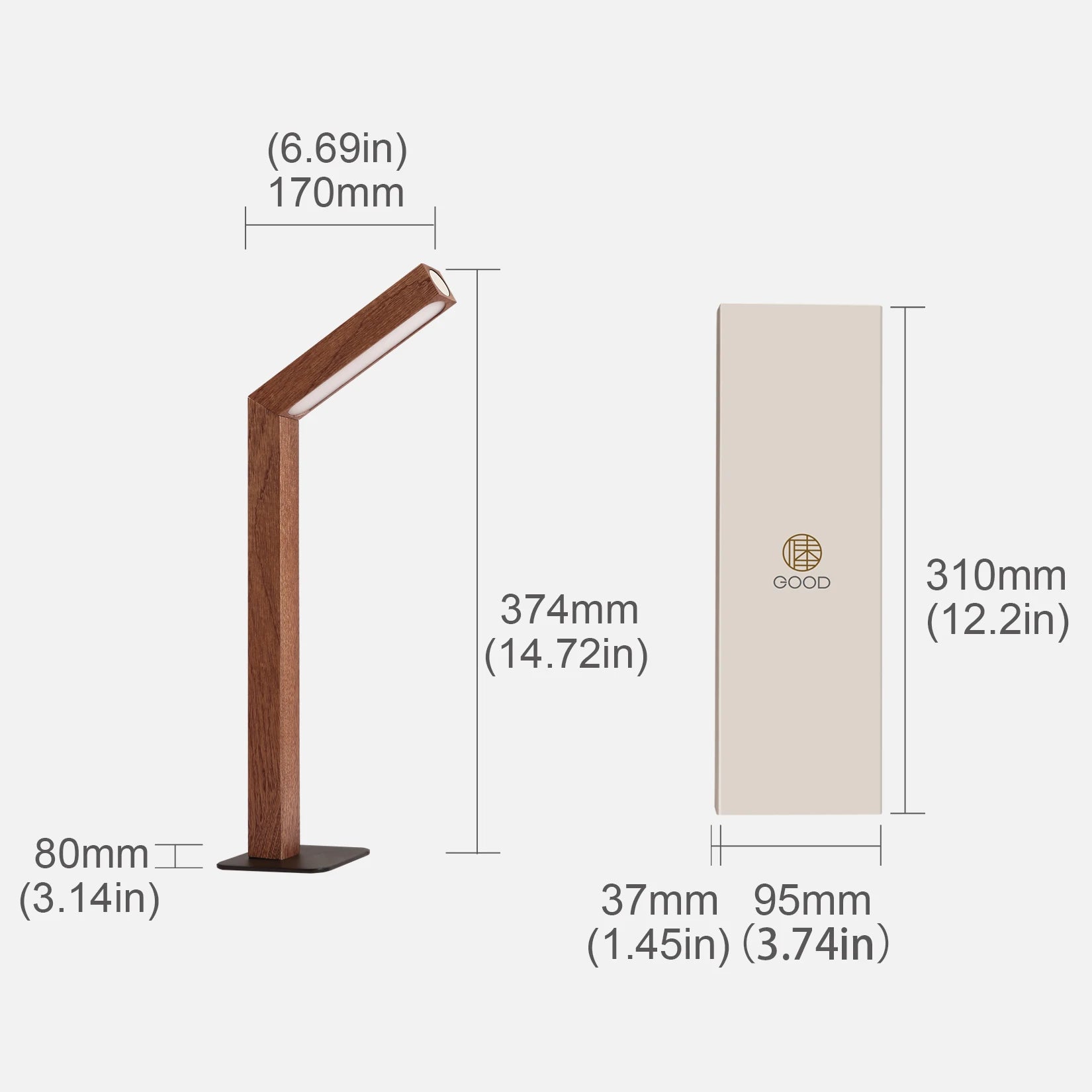 Wooden Table Lamp Bedroom Rotating Bedside Lamp