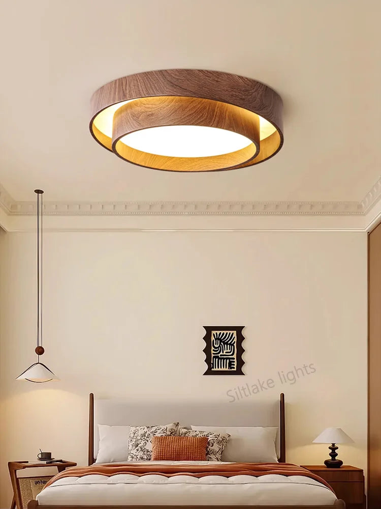 Bedroom ceiling lamp walnut color