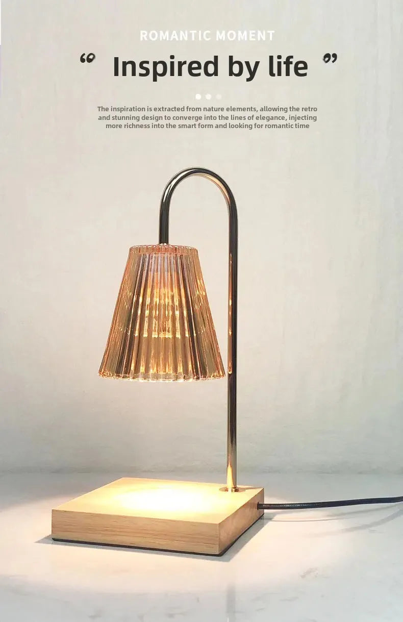 Adjustable Brightness Wooden Aromatherapy Candle Lamp